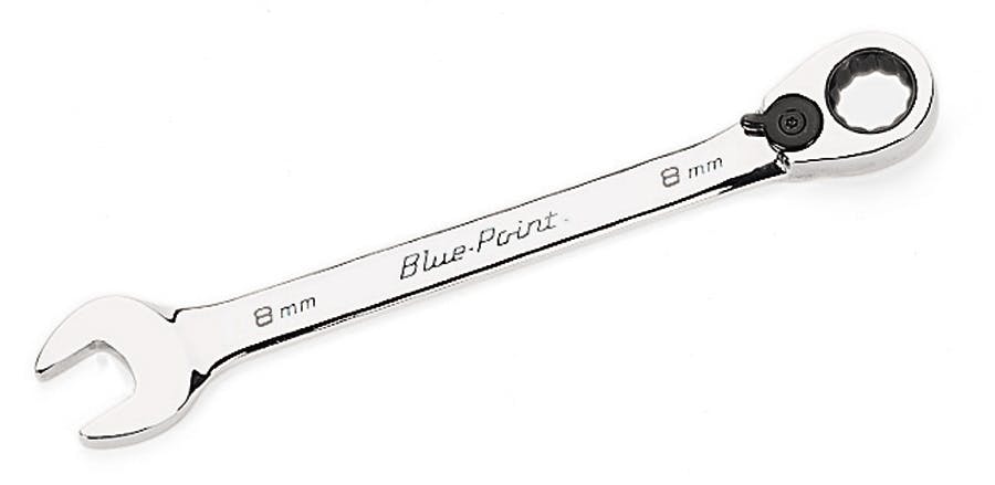 8 mm 12-Point Metric 15° Offset Ratcheting Combination Wrench (Blue-Point®) | BOERM8 8 mm 12-Point Metric 15° Offset Ratcheting Combination Wrench (Blue-Point®) | BOERM8